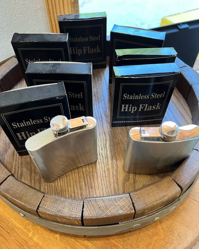 Hip flasks at Andy's on River Road.